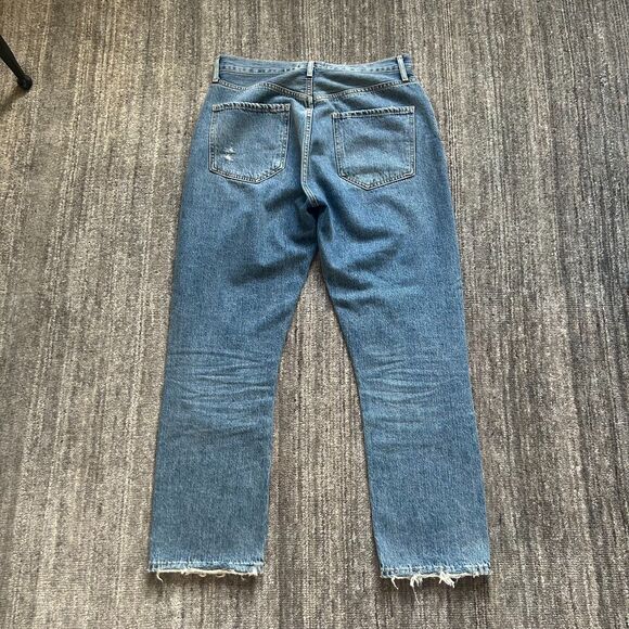Agolde Distressed Riley Jeans, High Rise, Button Fly, Size 28 (6) - Picture 4 of 10
